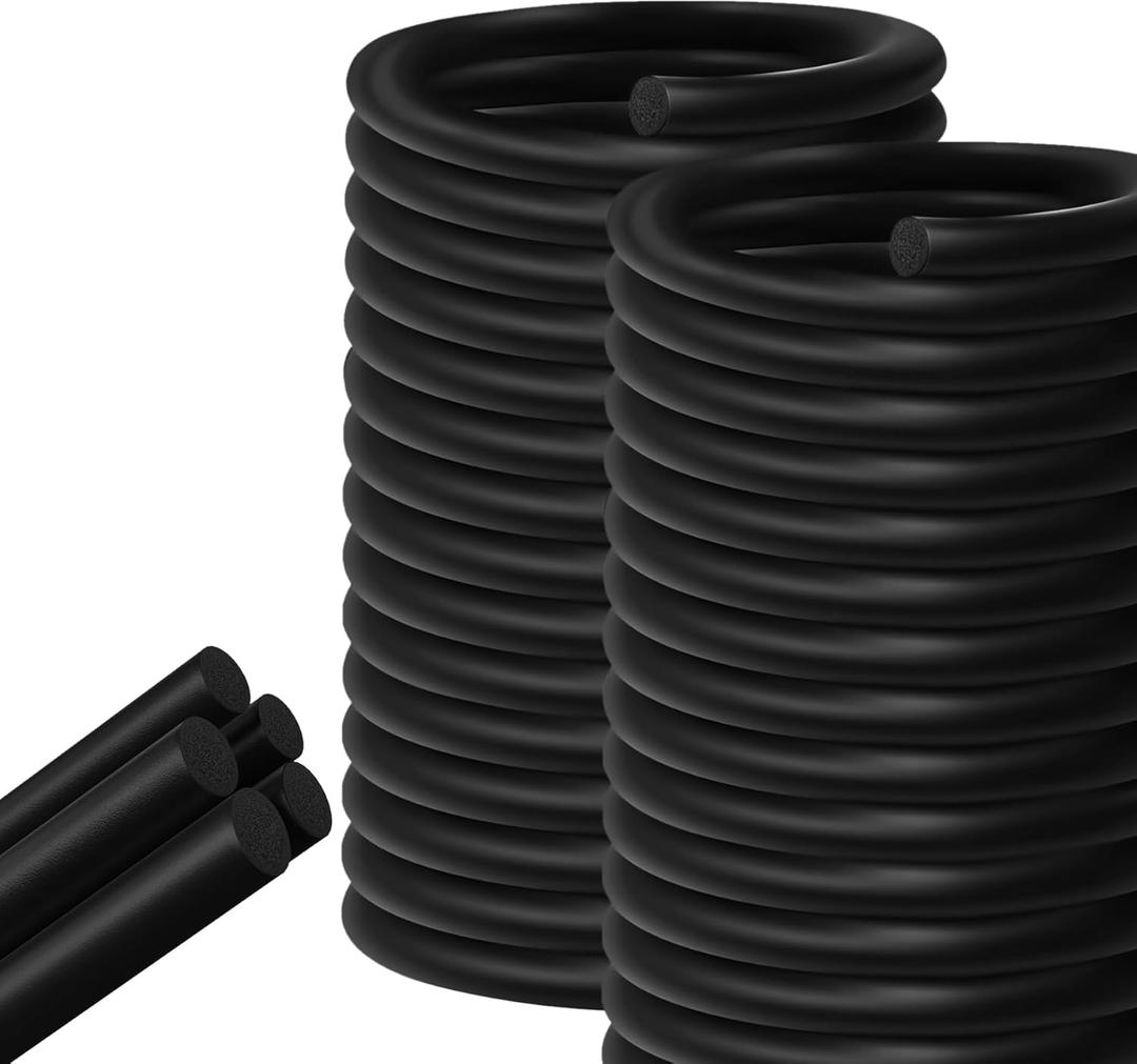 25FT Backer Rod 3/4 Inch Diameter Rubber Caulk Concrete Expansion Joint Filler Black Rubber Caulk Saver Weather Stripping for Gaps and Joints Filling(3/4 Inch x 25FT)