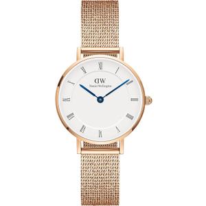 Daniel Wellington Roman Numerals Watch - 316L Stainless Steel Case, Leather or Stainless Steel Strap, Blue Hands, Analog Watch for Women