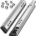 1 Pair Heavy Duty Drawer Slides Full Extension Side Mount 20 22 30 32 34 36 38 40 Inch Metal Rails Track Guide Glides Runners 260lbs (Without Lock, 26 inch)