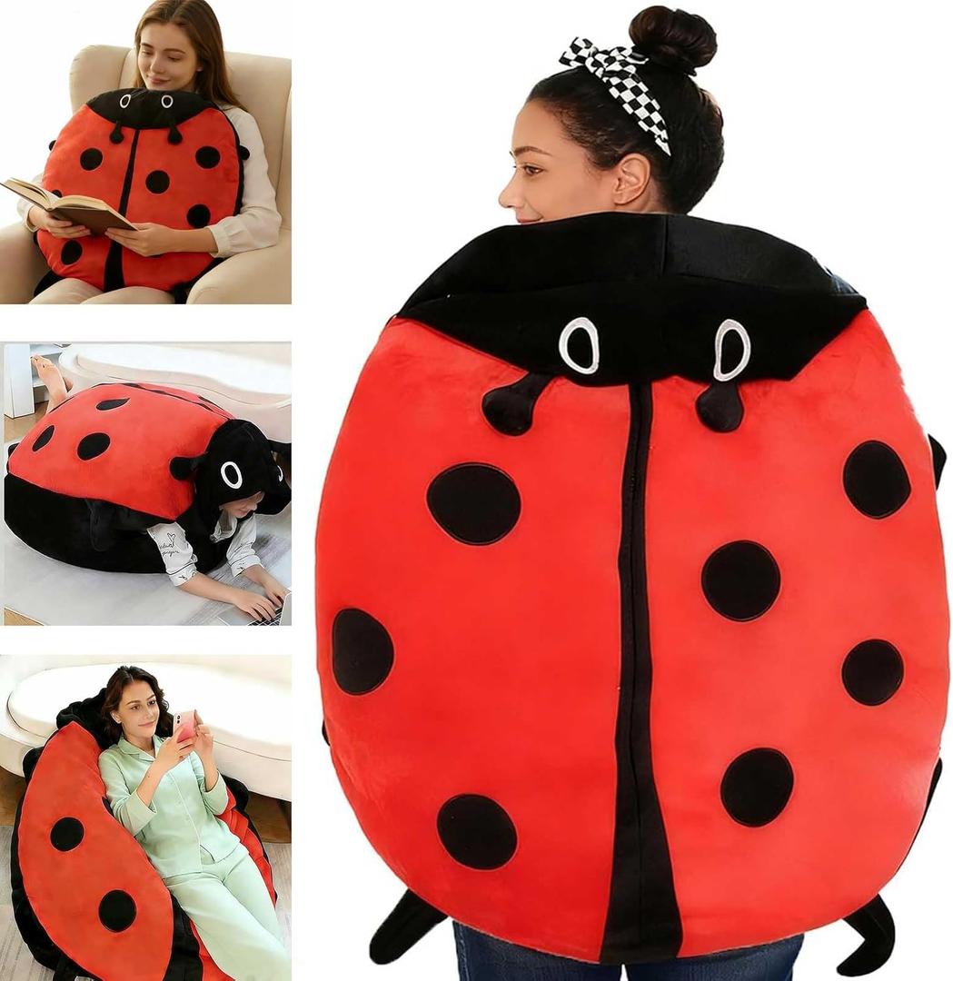 Wearable Beetle-Inspired Pillow,Beetle-Inspired Pillow Pet Plush Toy, Giant Beetle-Inspired Stuffed Animal, Beetle-Inspire Costume Dress Up for Kids and Adult