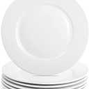 Foraineam White Dinner Plates Set, 10 Inch Porcelain Dessert Salad Plate, Catering Round Serving Dishes Dinnerware Sets, Microwave, Oven, and Dishwasher Safe, Set of 6
