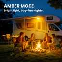 Aluminum RV Exterior Porch Light, Dual-Color LED with Switch, 12V IP67 Waterproof Floodlight, Low Current All-Weather Lighting for Campers, Trailers, Trucks & 5th Wheels (White Housing)