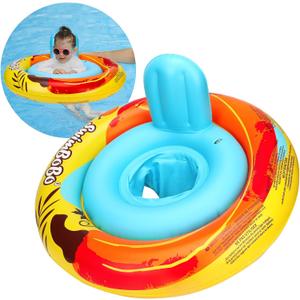 Inflatable Baby Swimming Float with Safety Seat Fun Swimming Pool Toys for Age 6-36 Months Toddler