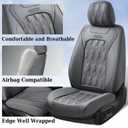 Coverado Car Seat Cover Full Set, Waterproof Front and Back Seat Covers for Cars, 5-Pack Leather Seat Covers, Car Seat Protectors, Driver Seat Cushions Fit for Most Vehicles Gray
