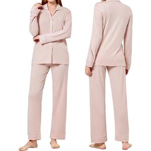 Now Touch Pajama Sets for Women 2 Piece Long Sleeve Button Down Pjs Soft Comfy Ladies Sleepwear Lounge Sets M