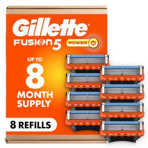 Gillette Fusion5 Power Razor Blades for Men, 5-Blade Razor Refills, 8 Count
