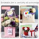 2 x Wootkey 8Pcs Acrylic Happy Birthday Cake Toppers Engraved Happy Birthday Sign for Cake DIY Birthday Gift Flower Bouquet Pastries Desserts Decor