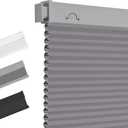 Allesin Zen No Drill Blinds for Windows Blackout Cordless Cellular Shades Honeycomb Blinds Pull Down, Free Stop Easy Install for Home and Office, Blackout, Light Gray, 34.5" W x 64" H