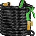 150 ft Expandable Garden Hose, 2025 New Ultra Lightweight Kink Free Flexible Water Hose 150ft, 10 Pattern Spray Nozzle, Leak-Proof Solid Brass Fittings, High-Density Outer Fabric & Durable Latex Core
