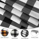12 Pack Plastic Checkered Tablecloth, 54 x 108 Inch Disposable Waterproof Picnic Table Cover for Camping Outdoor, Rectangle Party Table Cover for Party Picnic Farm Birthday Wedding (Red, Black)