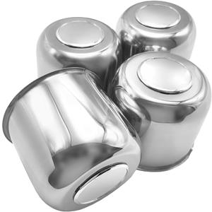 4Pcs 4.25in Trailer Wheel Center Caps Push Through 4.25" Top 3.62" Removable Hub Cap for Truck SUV RV Wheel Rim (4, Chrome, 4.25" OD 3.62" H)