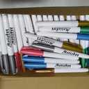 Motiskyy 48 Pcs Metallic Permanent Markers Bulk Metallic Marker Pens Medium Tip Quick Dry Paint Pen for DIY Crafts Artist Illustration Gift Card Making(Colorful)