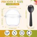 200 Pack Clear Plastic Cups 9 oz Dessert Yogurt Parfait Banana Pudding Pet Disposable Cups with 200 Pcs Sporks for Fruit Ice Cream Party