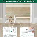 Malier Indoor Dog Gate with Door, 26-41" Extra Wide Full Metal Pet Gate Short Dog Gate for Stairs, Pressure Mount 10'' Tall Small Puppy Low Gate Easy Step Over for Doorways (10''H  26''- 41''W, White)
