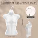 12 Pcs Hanging Mannequin Body Torso Female Women Dress Form with Hanger Hook Hip Long Hollow Back Mannequin Torso Thickened Plastic Shirt Display White (22.8 x 15.7 Inch)