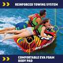 Wow Sports Thriller Towable Deck Tube for Boating Adults, Tubing Boat Inflatable for Water Sports 2 person