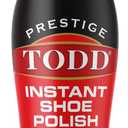 TODD Prestige Liquid Shoe Polish Black with Carnauba Wax 2.5 FL. OZ | Instant Shine and Protect for Shoes, Boots, Bags | 75ml Bottle with Sponge