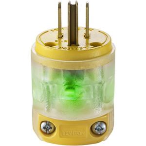 Leviton Grounding Lighted Plug End Replacement, 515PV-LIT