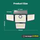 3000LM Solar Lights Outdoor, 4 Adjustable Heads Motion Sensor Security Light, 3 Modes, 6500K, IP65 Waterproof Solar Wall Flood Lights for Garden, Outside, Backyard, 2 Pack
