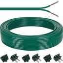 60FT SPT-1 Christmas Electrical Wire with 6pcs Vampire Plugs, 18/2 Gauge Low Voltage Extension Cord, 18 AWG 2-Conductor Flexible Wire for Outdoor Holiday Lights, Landscape Lighting
