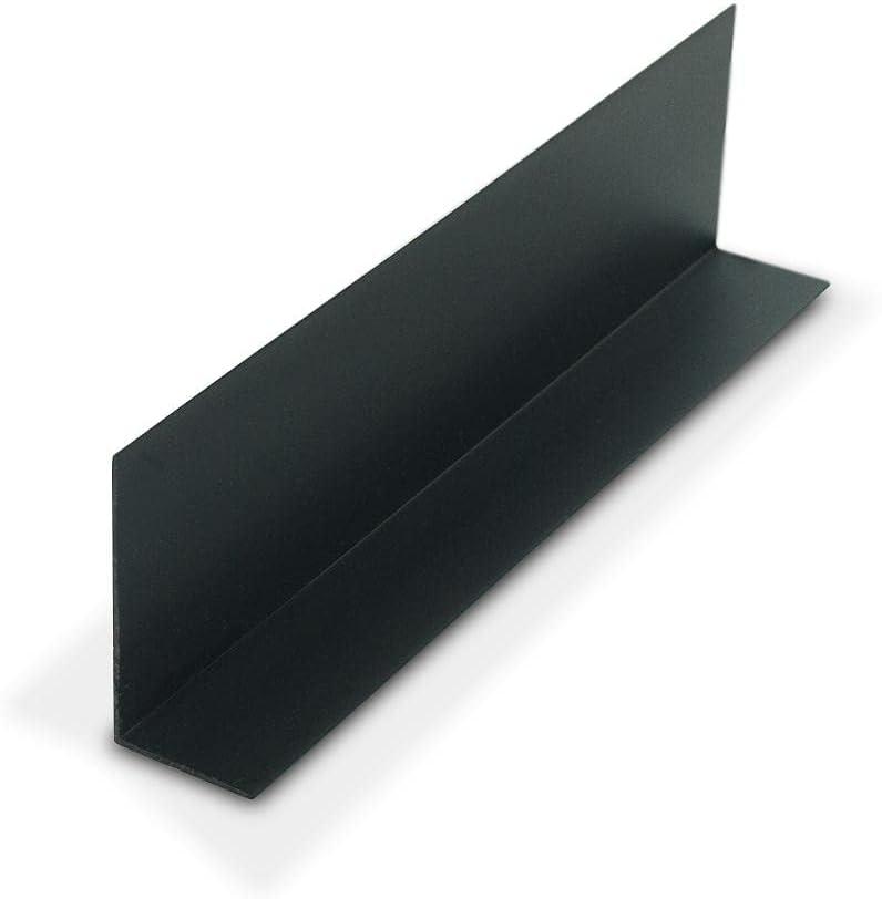Outwater Plastics 1921-Bk Black 1'' X 2'' X 3/64''(.047'') Styrene Angle Plastic Angle Moulding 48 Inch Lengths (Pack of 3)