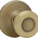 Kwikset Tylo Interior Passage Door Knob, Handle For Closet and Hallway Doors, Non-Locking Doorknob in Antique Brass, with Microban Protection
