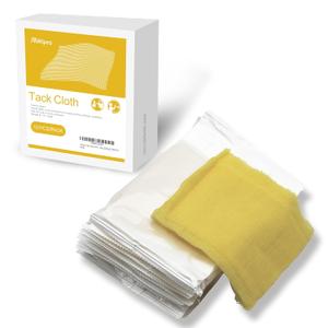 Tack Cloths (10-Pack 100% Cotton Rags, Light Yellow, 18" X 36") Professional Grade Remove Dust, Clean Surfaces for Woodworking, Painting, Automotive, Metal, Sanding, Buffing