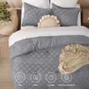 Bedsure Full Comforter Set - Grey Comforter, Boho Tufted Distressed Vintage Bedding for Kids, 3 Pieces Farmhouse-Style Bed Set for All Seasons, Fluffy Soft Bedding with 2 Pillow Shams