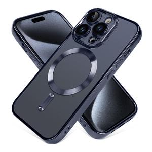 OOK Magnetic Clear Phone Case Made for iPhone 15 Pro Max, Blue Titanium