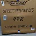 4 Pack Stretched Canvases 60 x 60cm (23 5/8 inch) –13.4oz (380gsm) Heavy-Duty 100% Cotton Canvas with Triple Gesso & Pre-Primed & Warp-Resistant Wood Frame for Oil, Acrylic & Mixed Media Artists, 4PK - 24"x24"