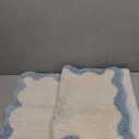 Bathroom Runner Rug, Blue Long Water Absorbent Cute Bath Mat Non Slip Washable, 17x45 Soft Irregular Shaped Shaggy Microfiber Bath Runner Rug for Floor, Bathtub, Bedroom