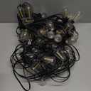 Brightever 120FT Outdoor String Lights Waterproof, 2700K Bright LED Patio Lights with 62 ST38 Shatterproof Vintage Bulbs, Retro Connectable Edison String Lights for Outside, Garden, Balcony, Porch (120FT-Warm White, Black Wire)