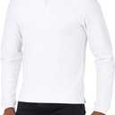 IZOD Young Men's Long Sleeve Pique Polo, White, Large(38/ 39)