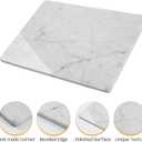 Marble Pastry and Cutting Board 12x16 Inch, Marble Slab With Non-Slip Feet For Baking, Cheese, Charcuterie, Chocolate, Pack of 1 Piece, Carrara White