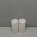 DRomance Outdoor Flameless Flickering Candles with 6 Hour Timer, 3 AAA Batteries Operated Waterproof LED White Plastic Pillar Candles Set of 2 Home Garden Decoration(3 x 6 Inches)