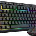 Redragon Wireless Gaming Keyboard and Mouse Combo, Bluetooth/2.4G/USB-C Wired, RGB Backlit, 75% Portable Quiet Rechargeable Macro Membrane Keyboard & 12800 DPI Mouse with Software for Win/MAC