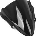 Motorcycle Windscreen Windshield Replacement for Yamaha YZFR6 YZF R6 YZF-R6 2017-2025 YZFR7 YZF R7 YZF-R7 2021-2025 PC Windscreen Double Bubble (black)