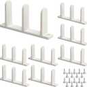 8 Pack Siding Closet Door Floor Guide-Universal ABS Sliding Door Bottom Guide Fit for 1-3/8" Thick Door-White Closet Door Guides for Cabinet Floor with Screws