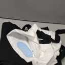 Hilinker Girl's Overalls 2 Piece Outfits Short Sleeve Top and Cargo Jumpsuit Set with Pockets White Black 11-12 Years