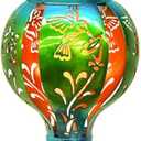 Hot Air Balloon Solar Lantern Hummingbird Wind Spinners with Flickering Flame Light Hanging Solar Lantern Outdoor Waterproof Decorations for Outside Patio Garden Yard
