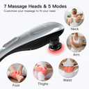 MEGAWISE Cordless Back Massager for Shoulders, Waist, Legs, Rechargeable 3200mAh Battery, 5 Speed and 5 +2 Massage Nodes 5 Hard, 2 Soilicone Nodes, Massage While Moving Around