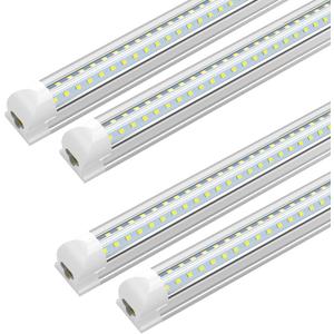 SHOPLED LED Shop Lights 2FT, 20W 2600LM 5000K Daylight, V-Shaped Utility Shop Lights, T8 Linkable Ceiling Light Fixtures, 2 Foot Tube Light for Workbench, Basement, Cabinet, ETL Listed, 4-Pack