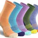 Gonii Women Socks Hiking Running Thick Cushion Athletic Crew Socks 5-Pair, Size 5-9