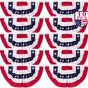 10 PCS 4th of July Decorations, 1.5 x 3 FT Patriotic American Flag Banner, USA Pleated Fan Flags Bunting US Half Fan Flag Independence Day Fourth of July Memorial Day Outdoor Home Garden Fence Decor
