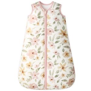 Baby Sleep Sack 18-24 Months TOG 2.5 Winter Baby Wearable Blanket, 100% Cotton Toddler Sleeping Sack with 2-Way Zipper Warm Soft Pink Flowers (X-Large)