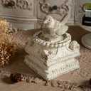 SOFE Column Pedestal Stand for Decoration Display, Distressed White Small Plant Stand, Large Candle Stand, Column Side Table, Classic Plinth Bases for Wedding Party Home Garden