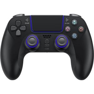 Wireless Game Controller for PlayStation 4 Bluetooth Replacement Gamepad for PS-4 Slim/Pro & Windows PC Rechargeable Portable Double Vibration Joystick Remote Joypad with 1000mAh Battery,Turbo,Mapping