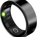 Smart Health Ring for Women Men Fitness Tracker with Heart Rate, Graphite, Size 8