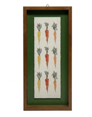 Begin Home Decor 19×9 in. Watercolor Carrots - Framed Matted Print for Home Decor