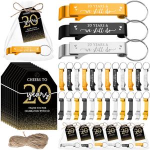 50 Sets 20th Anniversary Party Favors We Still Do 20 Years Bottle Opener Keychain Thank You Cards and Bags 20th Anniversary Decorations 20th Wedding Anniversary Souvenirs Return Gift